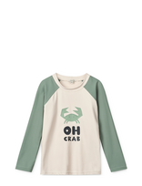 Liewood - Noah Placement Longsleeve Swim Tee - UV viršutiniai drabužiai - Smėlio