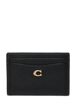 Coach - Polished Pebble Leather Essential Card Case - Kortelių dėklas - Juoda