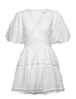 Malina - Elvira V-Neck Mini Dress - Trumpa suknelė - Balta