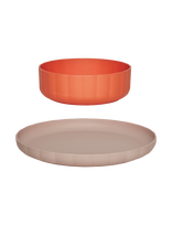 OYOY MINI - Pullo Plate & Bowl - Set Of 2 - Lėkštės - Marga / raštuota