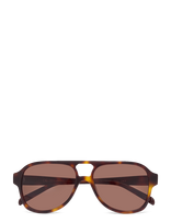 Corlin Eyewear - Gelo Tortoise Brown - Aviator stiliaus akiniai nuo saulės - Ruda