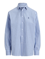 Polo Ralph Lauren - Relaxed Fit Striped Cotton Shirt - Marškinėliai ilgomis rankovėmis - Mėlyna