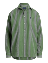 Polo Ralph Lauren - Relaxed Fit Striped Cotton Shirt - Marškinėliai ilgomis rankovėmis - Žalia