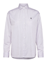Polo Ralph Lauren - Relaxed Fit Striped Cotton Shirt - Marškinėliai ilgomis rankovėmis - Balta