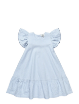 Copenhagen Colors - Seersucker Dress W. Frill Sleeves - Suknelė trumpomis rankovėmis - Mėlyna
