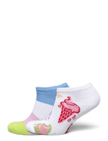 Happy Socks - 2-Pack Ice Cream & Stripe Low Socks - Futbolo kojinės iki kulkšnių - Balta