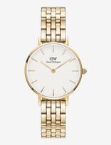 Daniel Wellington - Petite 28 5-Link G White - Analoginis laikrodis - Aukso