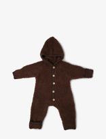 Smallstuff - Jumpsuit Bouclé Merino Wool W. Buttons And Hoodie - Kombinezonas - Ruda
