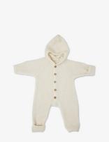 Smallstuff - Jumpsuit Bouclé Merino Wool W. Buttons And Hoodie - Kombinezonas - Kreminė spalva