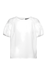 French Connection - Crepe Light Puff Sleeve Top - Marškinėliai trumpomis rankovėmis - Balta