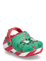 Crocs - Mickey Xmas Lined Cls Clg T - Šlepetės ir batai kambariams - Žalia