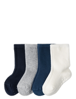 Lindex - Sock 4P Rib Solid - Kojinės - Balta