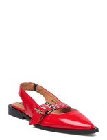 Bianco - Biavictoria Single Buckle Slingback Leather - Plokščiapadžiai bateliai su dirželiu - Raudona