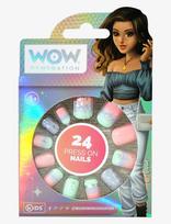 WOW Generation - Wow® Generation, Press On Nails, 24 Pcs./Pack - Makiažui - Marga / raštuota