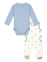 Fixoni - Body Ls W.velour Romper - Bodžių rinkinys - Mėlyna
