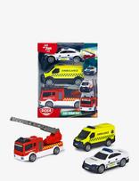 Dickie Toys - Dickie Toys 3-Pack Danish Rescue Vehicles - Greitosios pagalbos automobilis - Marga / raštuota