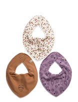 Pippi - Bandana Bib Girl -Aop (3-Pack) - Seilinukas - Marga / raštuota