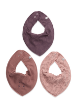 Pippi - Bandana Bib Girl -Aop (3-Pack) - Seilinukas - Rožinė