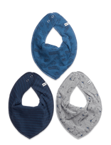 Pippi - Bandana Bib Boy -Aop (3-Pack) - Seilinukas - Mėlyna