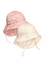 En Fant - Summer Hat W. String 2-Pack - Saulės skrybėlė - Marga / raštuota