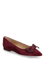 Lauren Ralph Lauren - Londyn Bow-Trim Suede Ballet Flat - Balerinos bateliai - Raudona