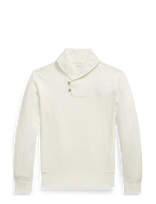Polo Ralph Lauren - Luxury Jersey Shawl-Collar Pullover - Megztinis - Kreminė spalva