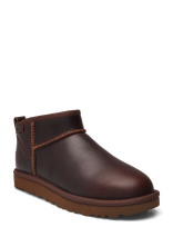 UGG - W Classic Ultra Mini Lthr Regen - Aulinukai plokščiu kulnu - Ruda