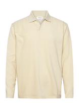 Lindbergh - V-Neck Jacquard Polo L/S - Polo marškinėliai ilgomis rankovėmis - Geltona