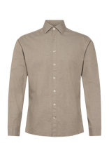 Lindbergh - Soft Indigo Stretch Shirt L/S - Džinsiniai marškiniai - Smėlio