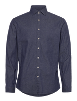 Lindbergh - Soft Indigo Stretch Shirt L/S - Džinsiniai marškiniai - Tamsiai mėlyna