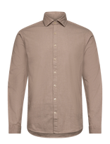 Lindbergh - Soft Indigo Stretch Shirt L/S - Džinsiniai marškiniai - Smėlio