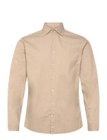 Lindbergh - Soft Indigo Stretch Shirt L/S - Džinsiniai marškiniai - Smėlio