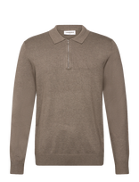 Lindbergh - Ecovero L/S Zip Polo - Polo marškinėliai ilgomis rankovėmis - Ruda