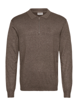 Lindbergh - Ecovero L/S Zip Polo - Polo marškinėliai ilgomis rankovėmis - Ruda