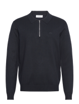 Lindbergh - Ecovero L/S Zip Polo - Polo marškinėliai ilgomis rankovėmis - Tamsiai mėlyna