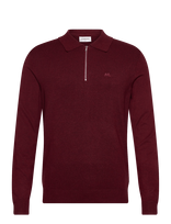 Lindbergh - Ecovero L/S Zip Polo - Polo marškinėliai ilgomis rankovėmis - Burgundiška splava