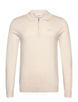 Lindbergh - Ecovero L/S Zip Polo - Polo marškinėliai ilgomis rankovėmis - Kreminė spalva