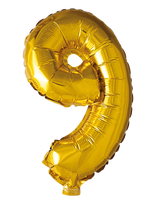 Joker - Foil Balloon Number 9 Gold 86 Cm - Vaikų šventės reikmenys - Aukso
