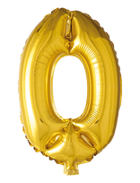 Joker - Foil Balloon Number 0 Gold 86 Cm - Vaikų šventės reikmenys - Aukso