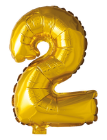 Joker - Foil Balloon Number 2 Gold 86 Cm - Vaikų šventės reikmenys - Aukso