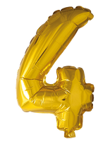 Joker - Foil Balloon Number 4 Gold 86 Cm - Vaikų šventės reikmenys - Aukso