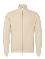 Selected - Slmdane Ls Knit Reg Struc Full Zip Noos - Megztinis su užtrauktuku - Smėlio