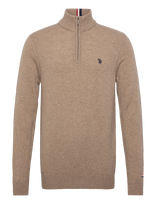 U.S. Polo Assn. - Kevin Reg Lw Hz Uspa M Knit - Megztinis su užtrauktuku - Smėlio