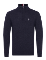 U.S. Polo Assn. - Kevin Reg Lw Hz Uspa M Knit - Megztinis su užtrauktuku - Tamsiai mėlyna