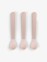 Done By Deer - Foodie Easy-Grip Baby Spoon 3-Pack Powder - Stalo įrankiai - Rožinė