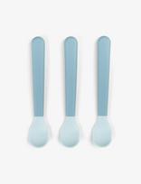 Done By Deer - Foodie Easy-Grip Baby Spoon 3-Pack Blue - Stalo įrankiai - Mėlyna