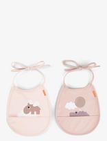 Done By Deer - Tiny Pocket Bib 2-Pack Happy Clouds Powder - Seilinukas be rankovių - Rožinė