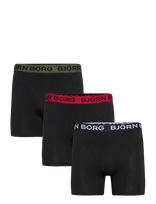 Björn Borg - Cotton Stretch Boxer 3P - Bokseriai - Juoda