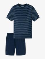 Schiesser - Admiral Striped Short Pyjamas - Casual Essentials - Pižama - Tamsiai mėlyna