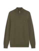 Lyle & Scott - Cotton Merino Quarter Zip Jumper - Megztinis su užtrauktuku - Chaki spalva
